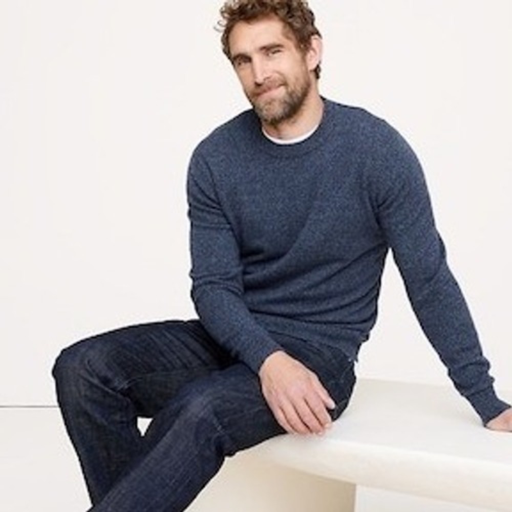 Banana Republic‎ Mens Crew Neck Blue Speckled Knit Sweater Size M